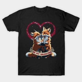 Be My Valentine // Retro Fox Couples T-Shirt